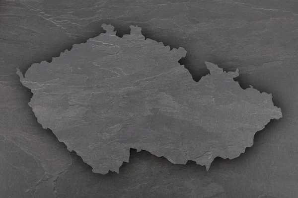 Карта Чеської Республіки Темному Аркуші — стокове фото