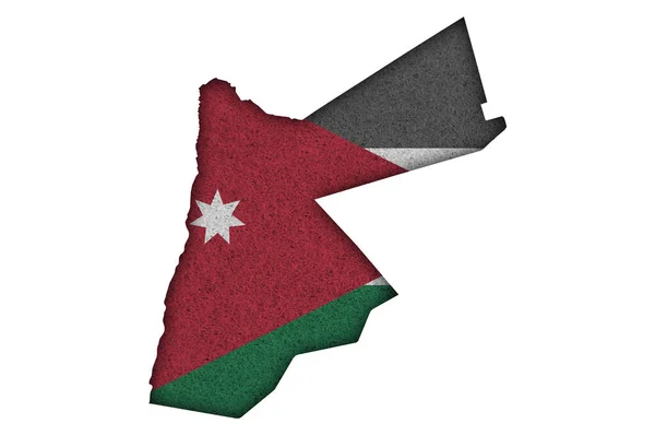 Mapa Vlajka Jordánska Plsti — Stock fotografie
