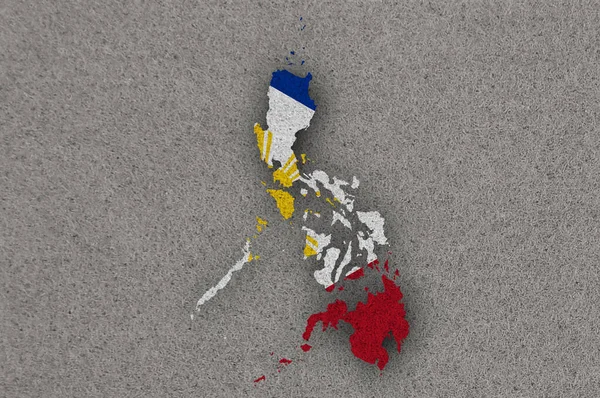 Mapa Bandera Filipinas Fieltro —  Fotos de Stock