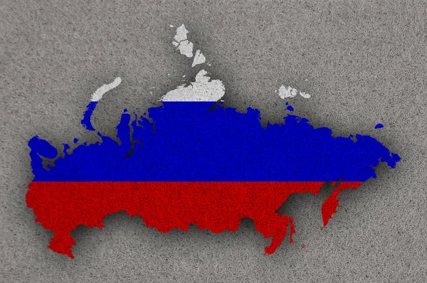 러시아의 지도와 깃발이 감춰졌다 — 스톡 사진