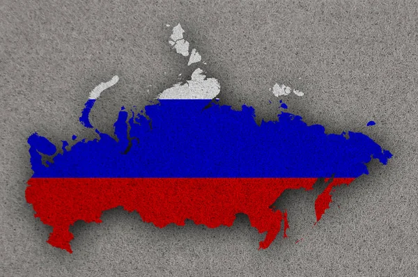 Carte Drapeau Russie Sur Feutre — Photo