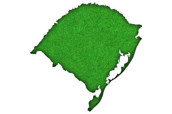 Карта Ріо Гранді Сул Зеленому Тлі — стокове фото