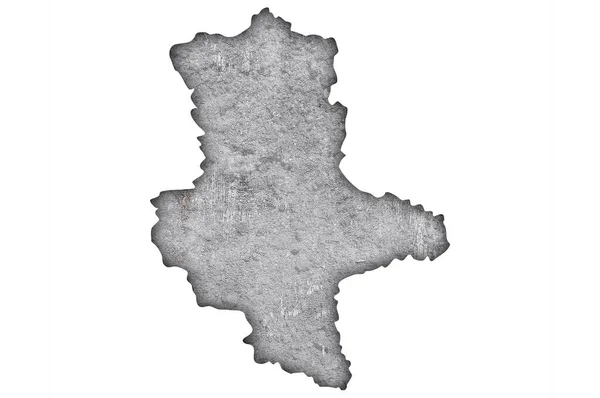 Carte Saxe Anhalt Sur Béton Altéré — Photo