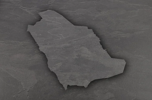 Mapa Arabia Saudita Pizarra Oscura — Foto de Stock