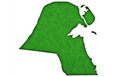 Yeşil keçeli Kuveyt haritası