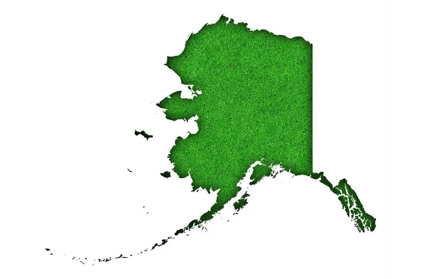 Kaart Van Alaska Groen Vilt — Stockfoto