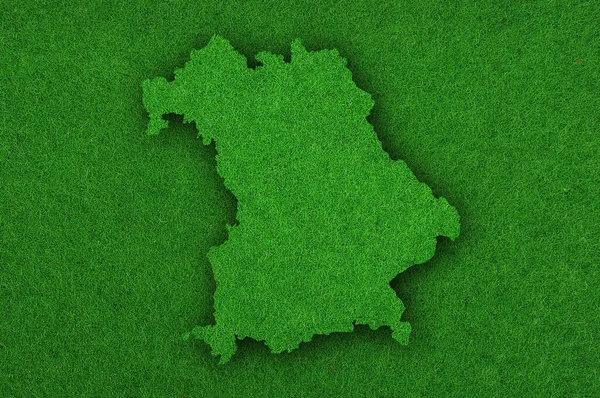 Bajorország Térképe Zöld Filcen — Stock Fotó