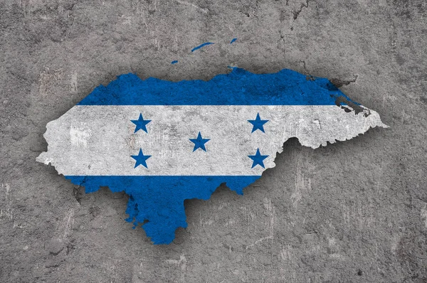 Map Flag Honduras Weathered Concrete — Stock Photo, Image