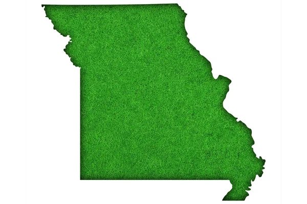 Kaart Van Missouri Groen Vilt — Stockfoto