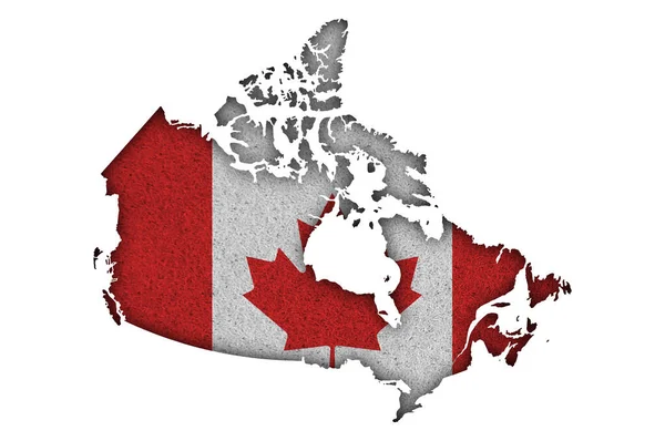 Mapa Bandera Canadá Fieltro — Foto de Stock