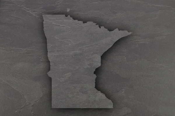 Carte Minnesota Sur Ardoise Sombre — Photo