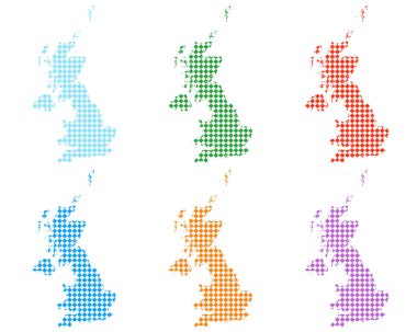 Büyük Britanya 'nın küçük eşikli haritaları.