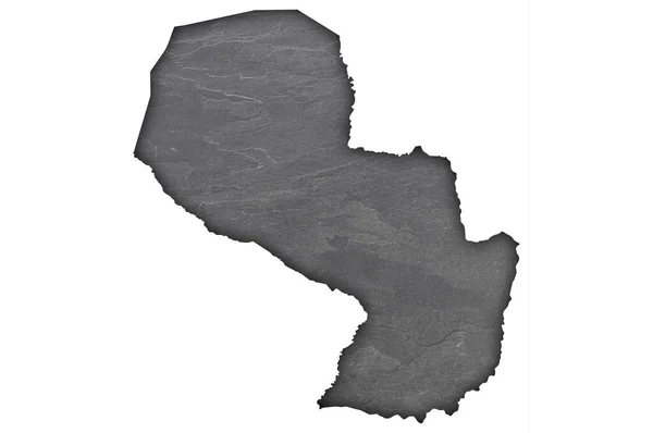 Карта Парагвая Тёмном Листе — стоковое фото