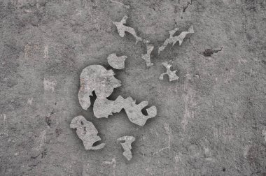 Yıpranmış beton üzerinde Orkney Haritası