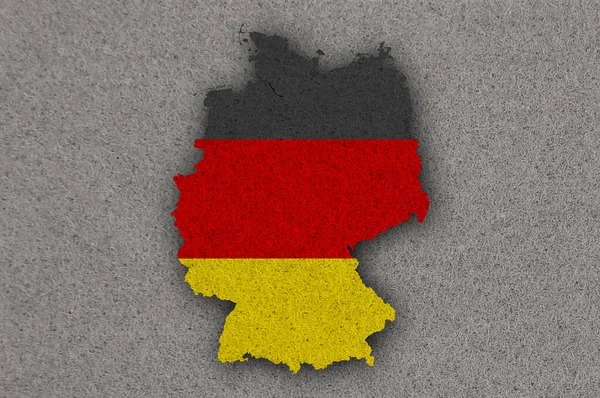 Χάρτης Και Σημαία Της Γερμανίας Τσόχα — Φωτογραφία Αρχείου