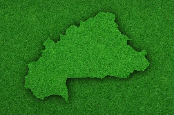 Carte Burkina Faso Sur Feutre Vert — Photo