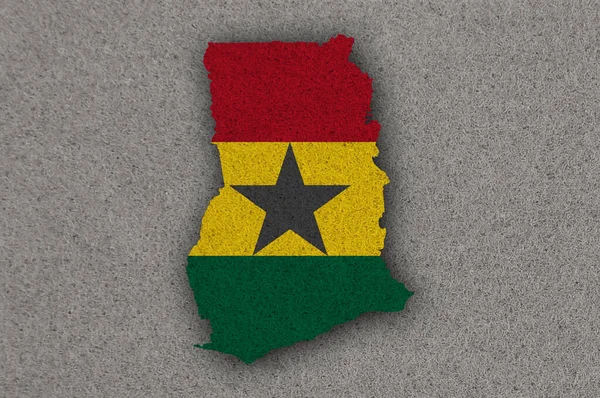 Mapa Bandera Ghana Fieltro —  Fotos de Stock