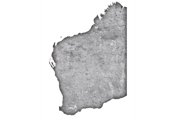Mapa Austrália Ocidental Sobre Concreto Desgastado — Fotografia de Stock