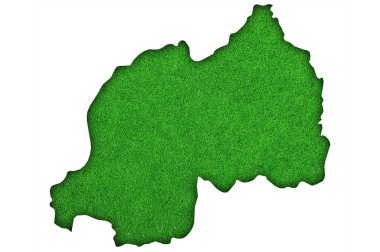 Yeşil keçeli Ruanda Haritası