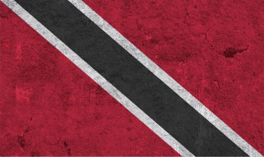 Trinidad ve Tobago bayrağı eskimiş betonun üzerinde