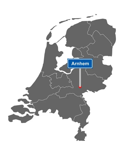 Map Netherlands Road Sign Arnhem — Stock Vector