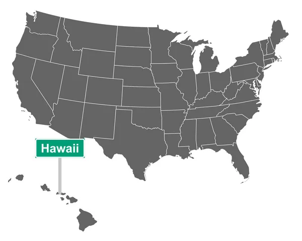 Hawaii State Limit Sign Map Usa Como Ilustración Vectorial — Vector de stock