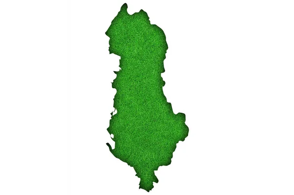 Carte Albanie Sur Feutre Vert — Photo