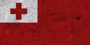 Yıpranmış betonda Tonga bayrağı