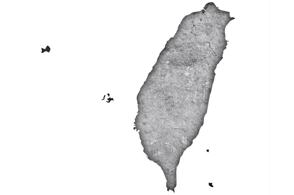 Yıpranmış Beton Üzerinde Tayvan Haritası — Stok fotoğraf