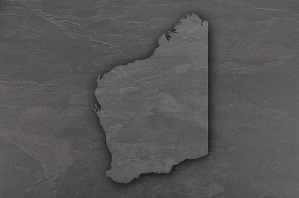 Mapa Australii Zachodniej Ciemnym Łupku — Zdjęcie stockowe