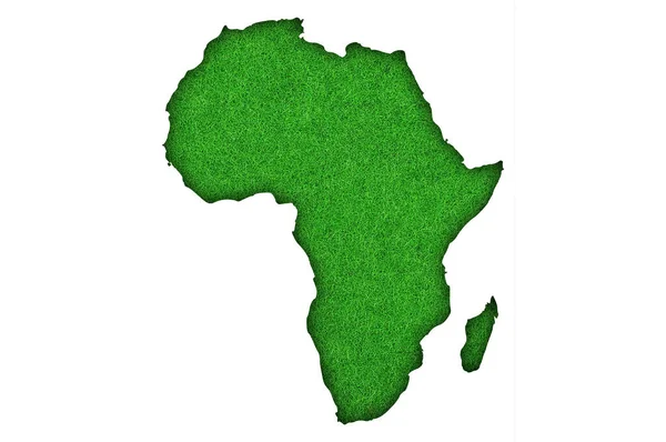 Mappa Dell Africa Feltro Verde — Foto Stock