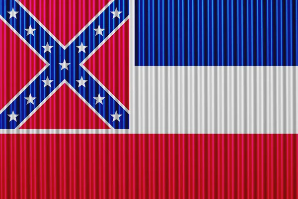 Mississippi Flagge Auf Wellblech — Stockfoto