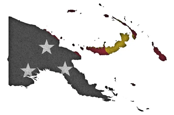 Karta Och Flagga Papua Nya Guinea Filt — Stockfoto