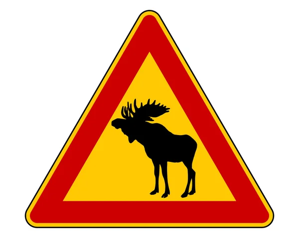 驼鹿警告标志 — 图库矢量图片