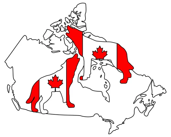 Canadese huilende wolven — Stockvector