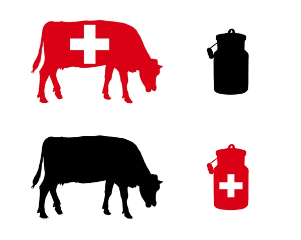 Swiss milk cow — Stock Vector