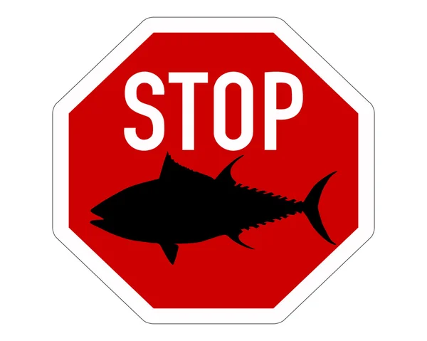 Stoppschild Thunfisch — Stockvektor