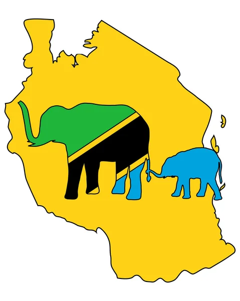 Слони Танзанії — стоковий вектор