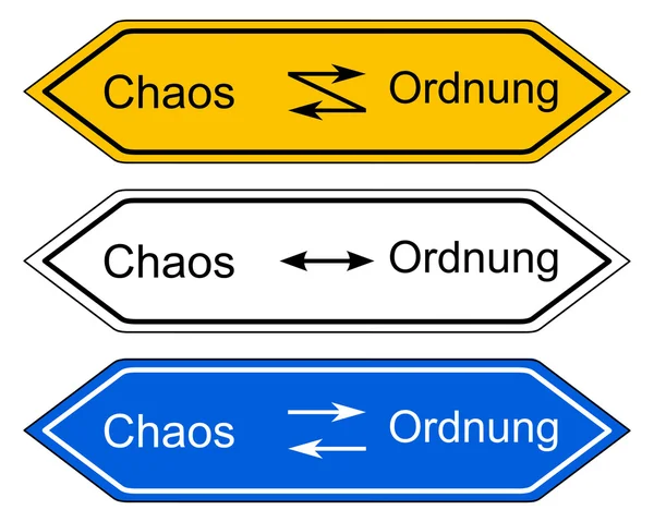 Знак напрямку хаос і порядок — стоковий вектор