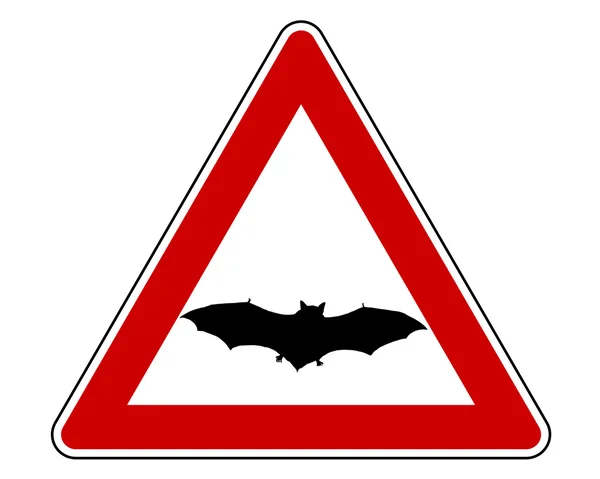 Panneau d'avertissement chauve-souris — Image vectorielle