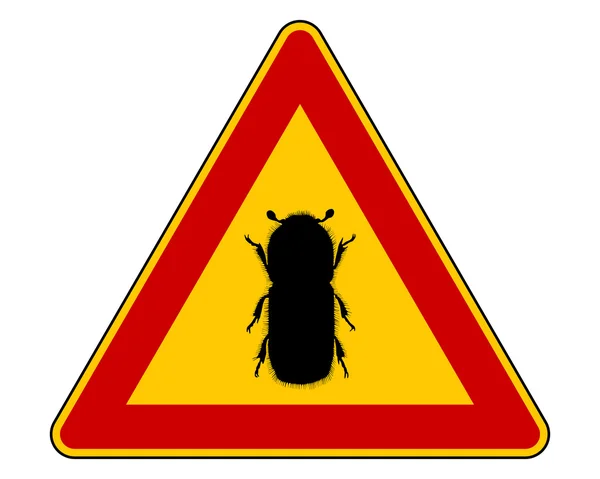 Bark beetle warning sign — Stock Vector