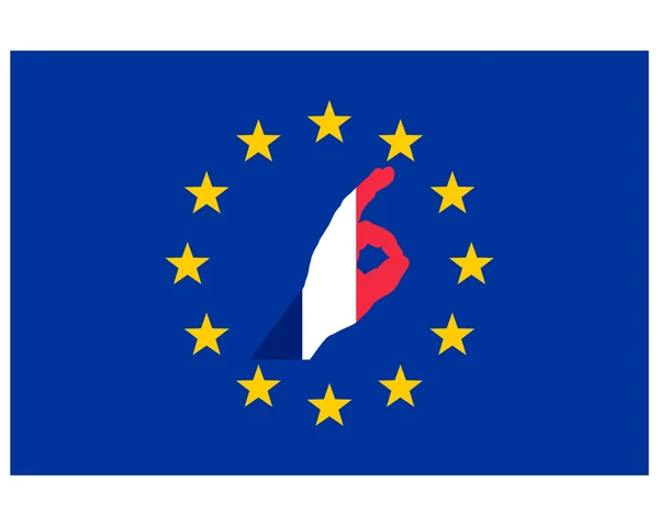 Franse vinger signaal in Europa — Stockvector