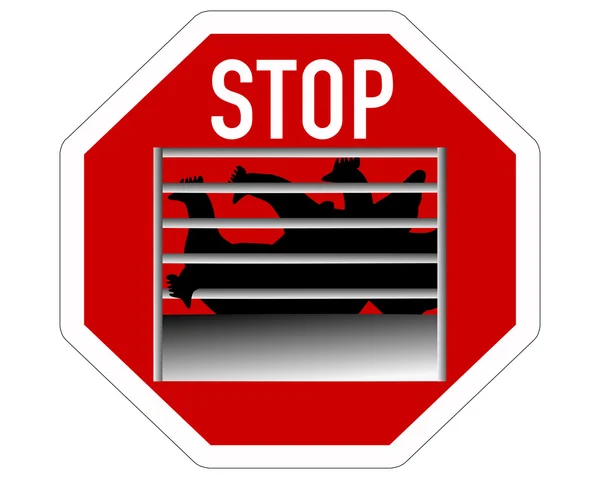 Stopbord kooien van kip — Stockvector