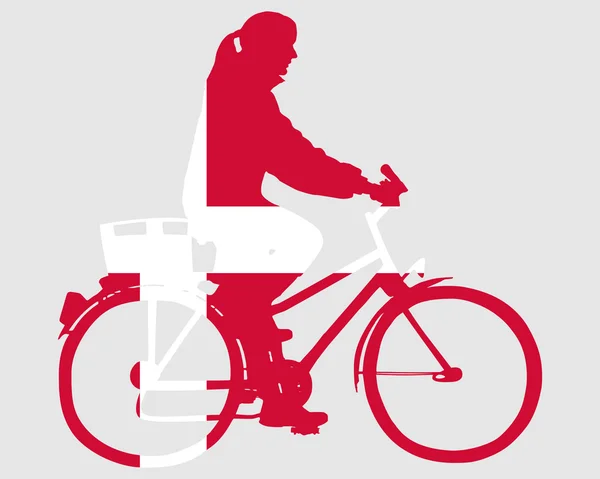 Danish woman on bike — Stock Vector