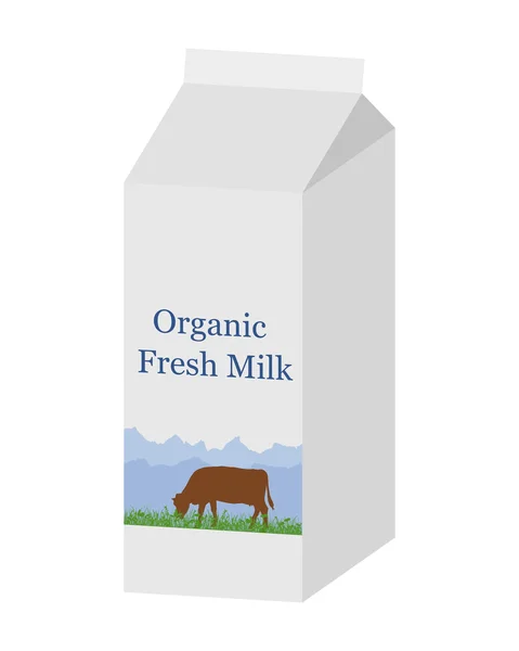 Scatola di latte biologico — Vettoriale Stock