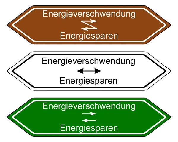 Richting teken energie — Stockvector