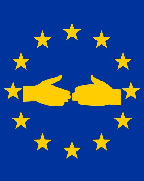 European handshake — Stock Vector