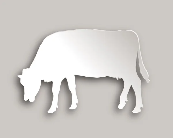 Style de papier pâturage vache — Image vectorielle