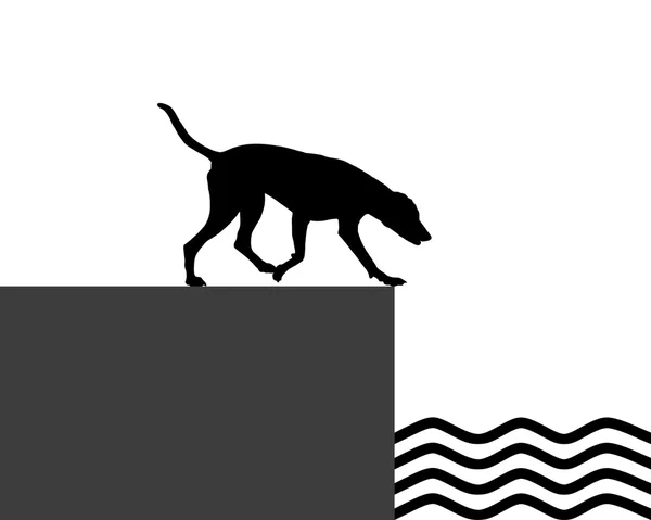 Hund vid stranden — Stock vektor