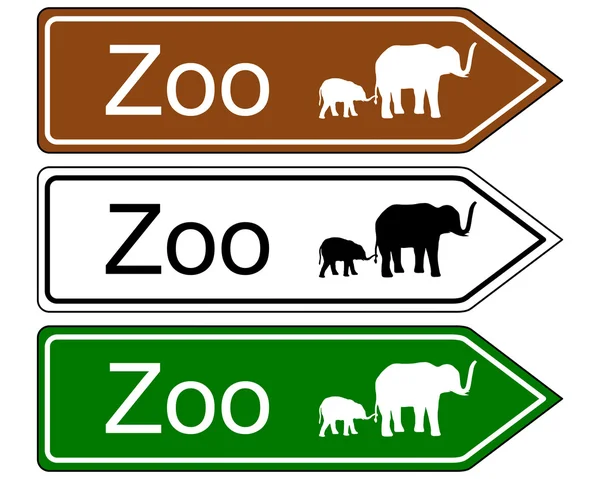 Señal de dirección zoológico — Vector de stock